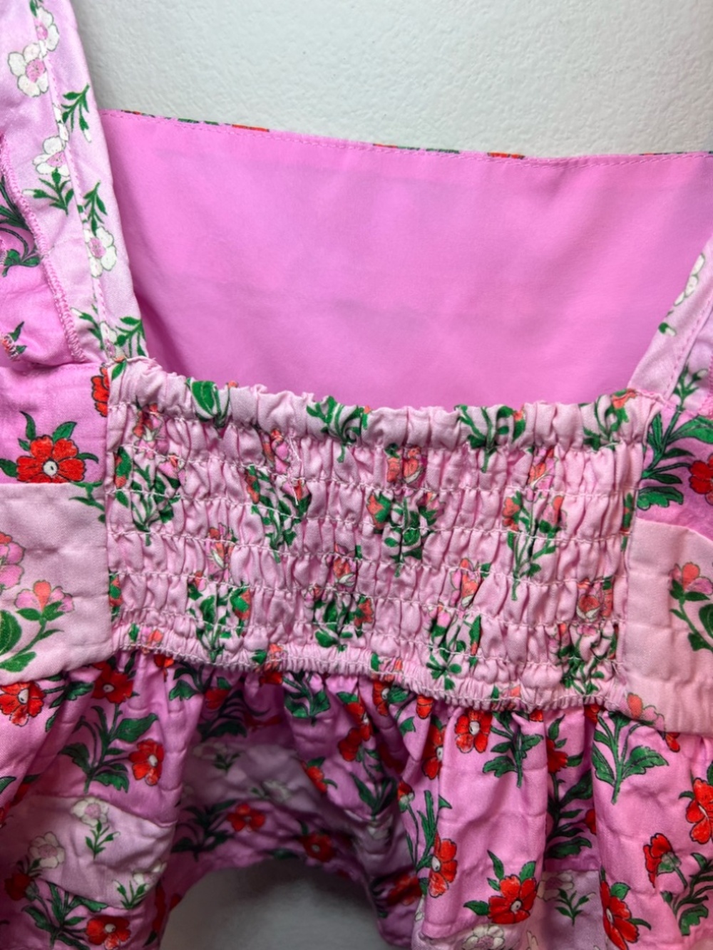 Altar'd State Floral Babydoll Tank Top Pink Red Tiered Ruffles Summer Size Large - Picture 9 of 12
